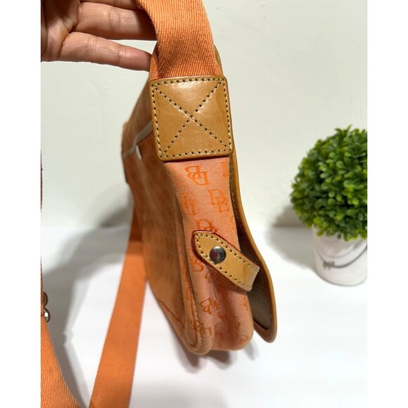 Dooney & Bourke Cabriolet Monogram Orange Canvas Crossbody - Picture 4 of 14